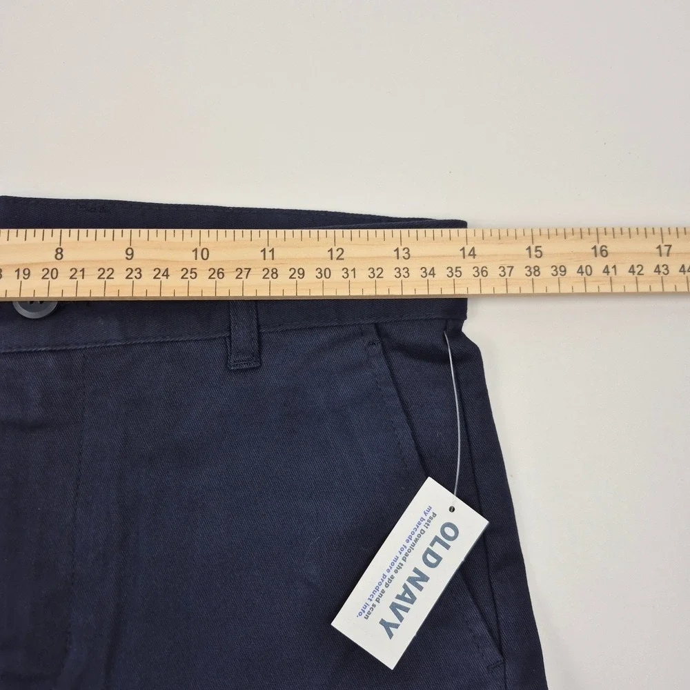Old Navy Slim Uniform Shorts Adjustable Waist‎ Navy Blue Twill Kids Size 14 NWT